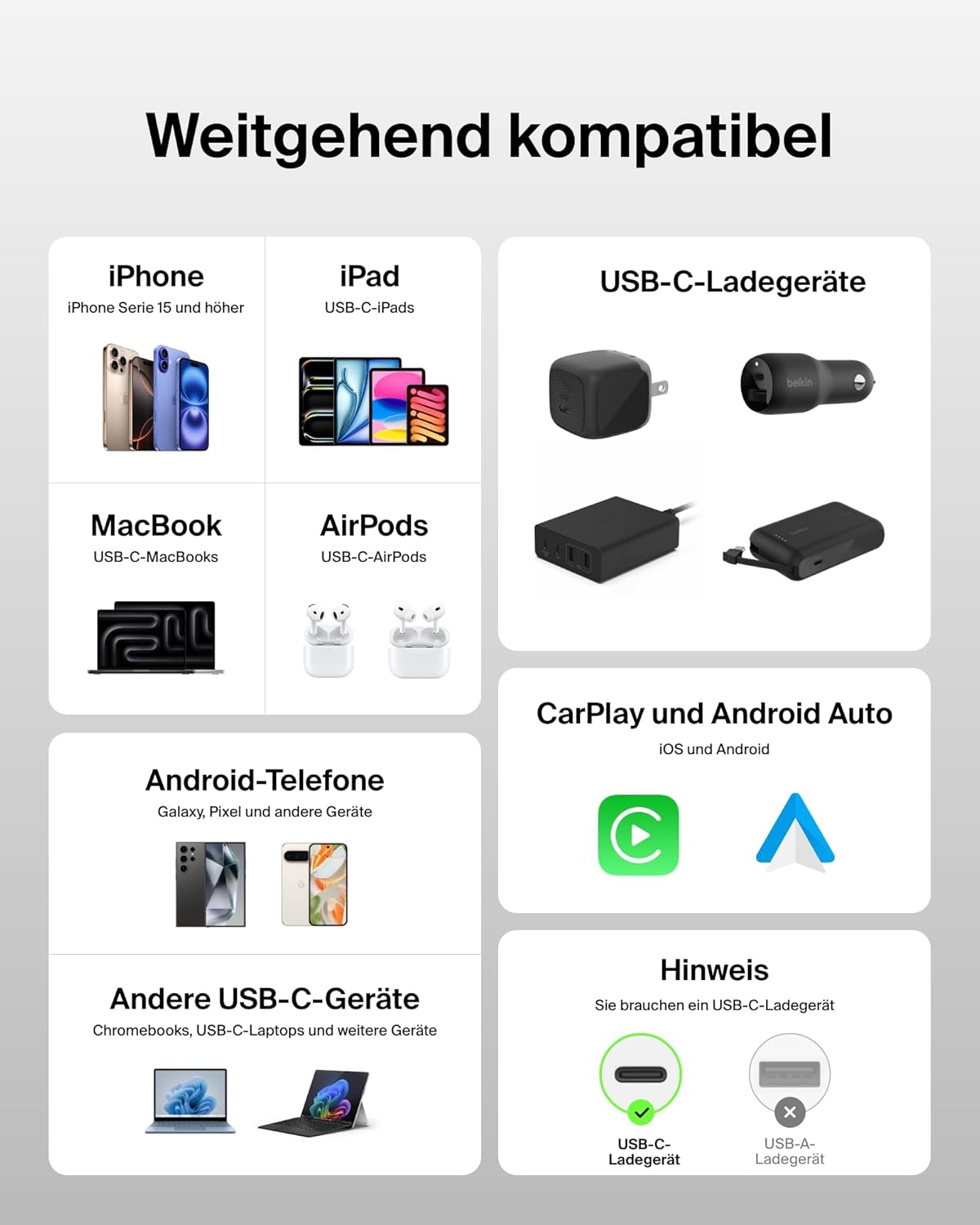 Thumbnail 3 de Belkin BoostCharge USB-C Kabel 1,5 m 240 W