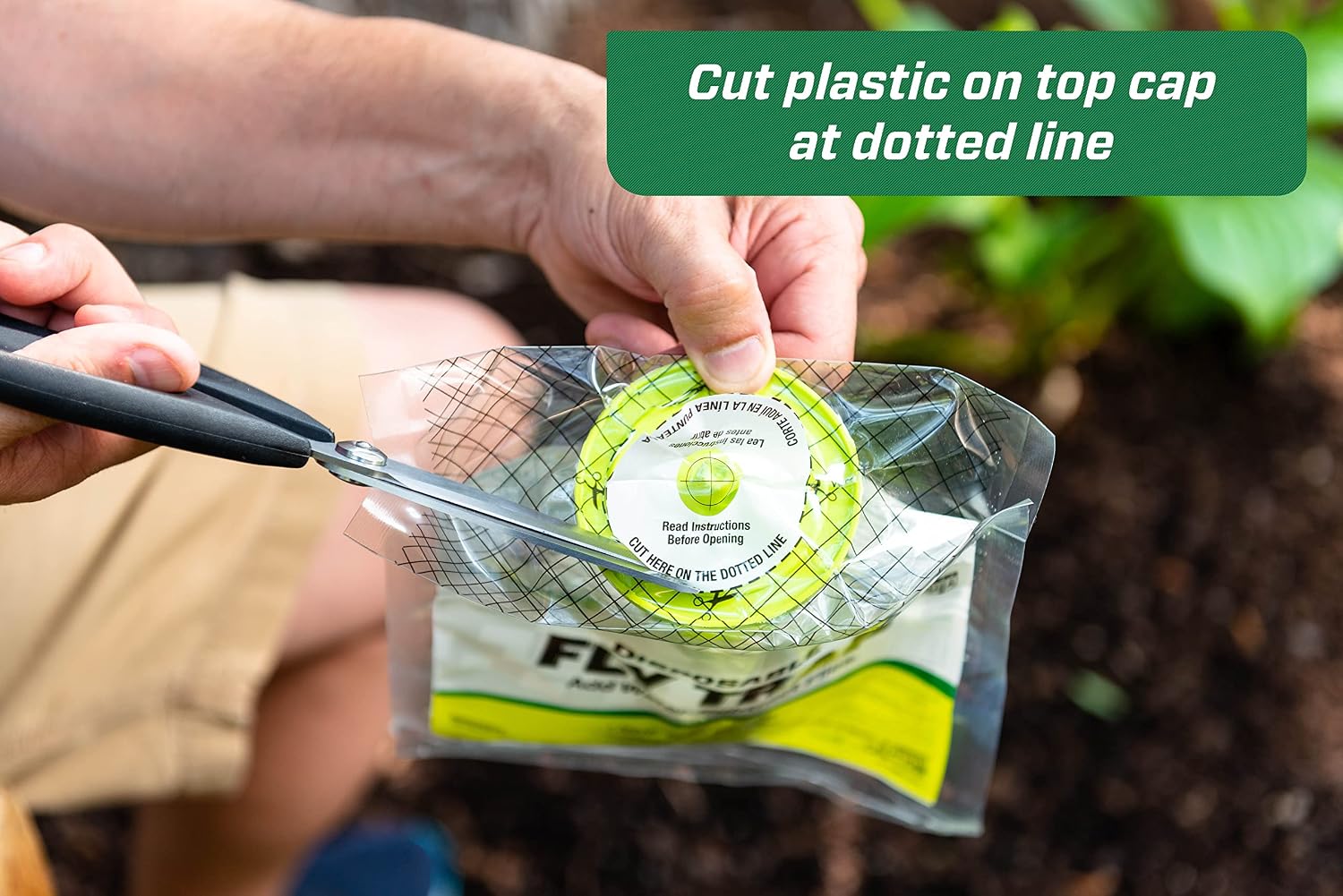 Thumbnail 1 de RESCUE! Outdoor Disposable Fly Trap – Hanging Fly Catcher with Attractant Bait (12 Traps)