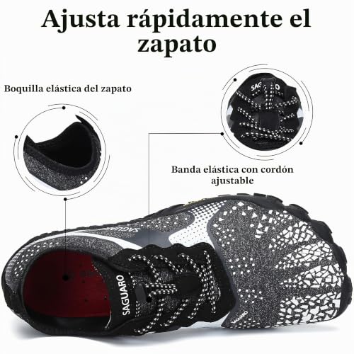 Detalle de SAGUARO Zapatillas barefoot minimalistas para trail y fitness, talla 46