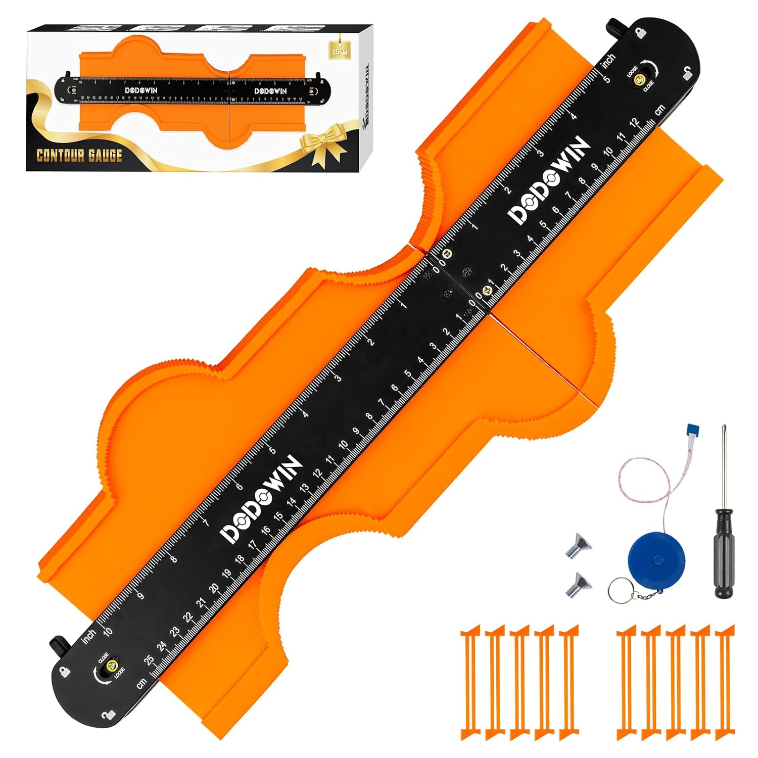 Detalle de DODOWIN Connectable Contour Gauge, 5- and 10-Inch Sections, Inch and Metric Scales
