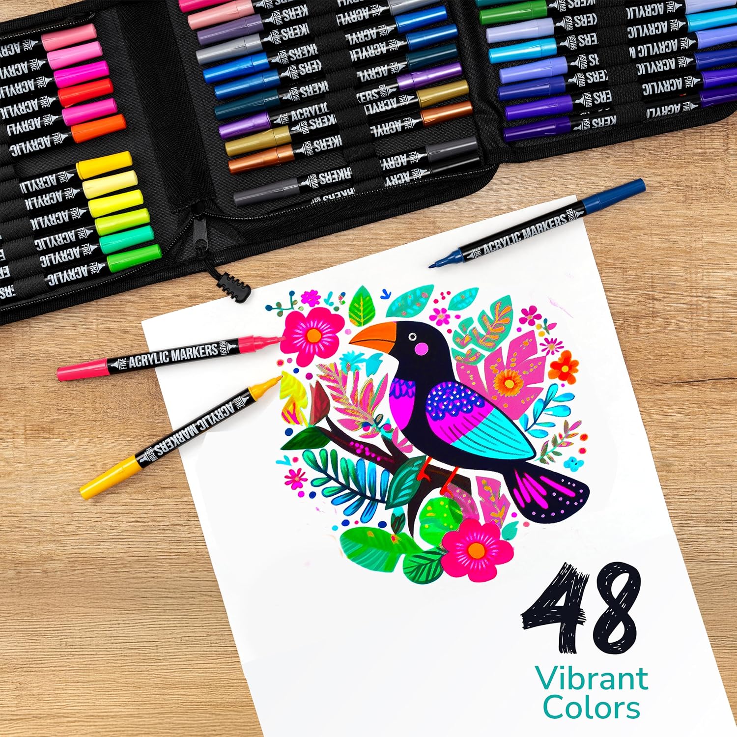 Detalle 1 de Zenacolor acrylic paint pens, 48 colours