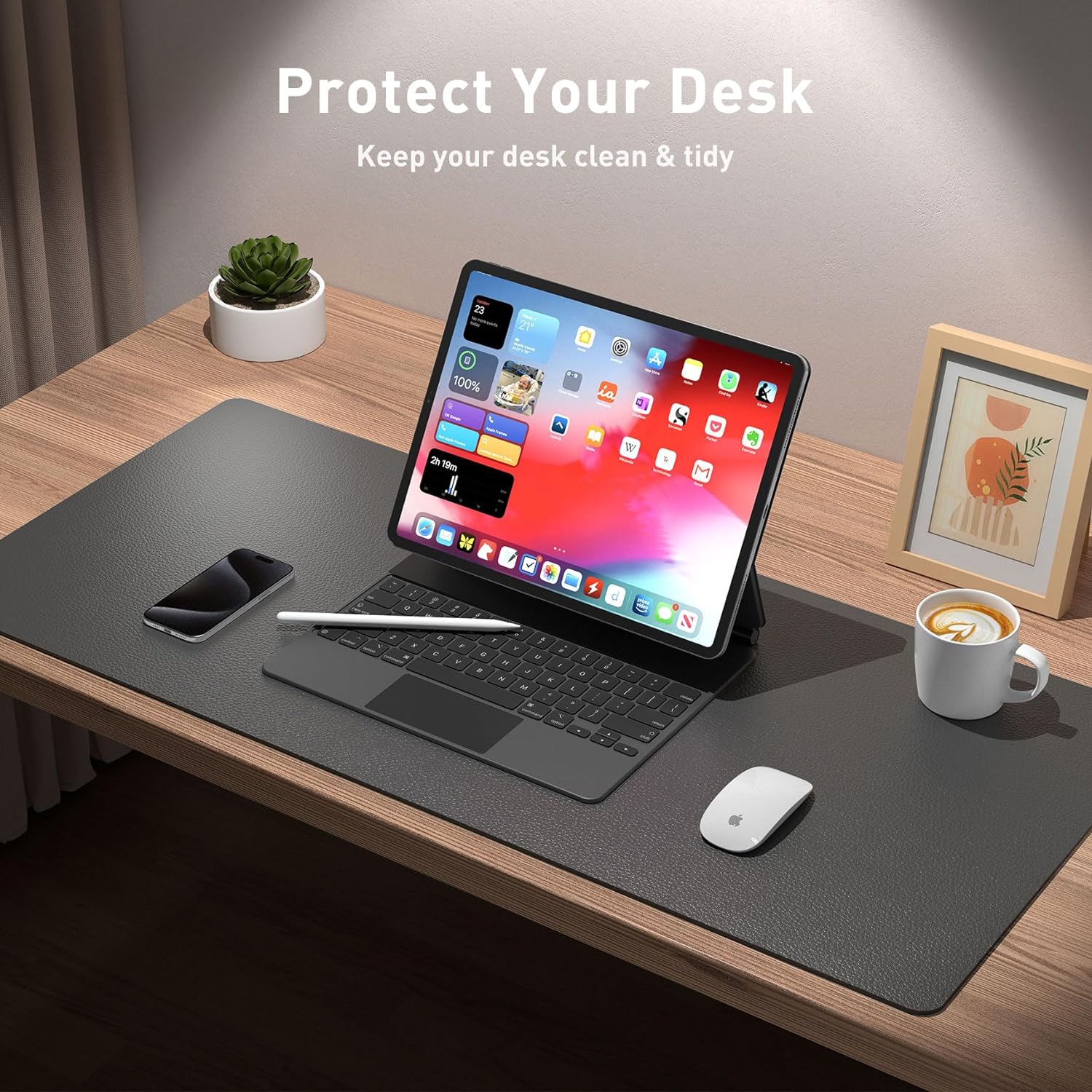 Thumbnail 5 de Aothia XL Desk Pad PU Leather 122x43 cm 🖥
