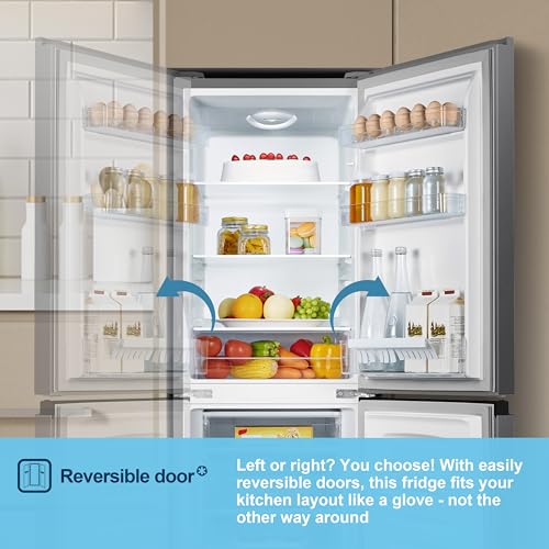 Thumbnail 9 de Fridgemaster MC50165EB 50cm Freestanding Fridge Freezer (175 L) with Crisper Box, Reversible Door, LED Light, Black