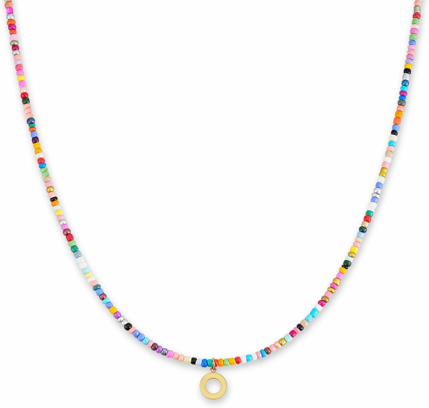 Imagen de Collier perlé coloré femme lettre initiale en OfertitasTOP