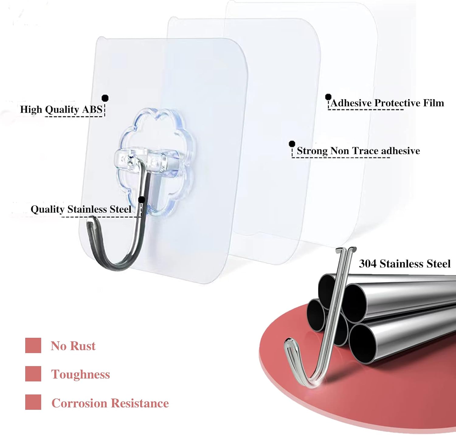 Thumbnail 3 de DDMY Heavy Duty Hook 24-Pack Self-Adhesive Hooks for Wall, Door & Shower Use