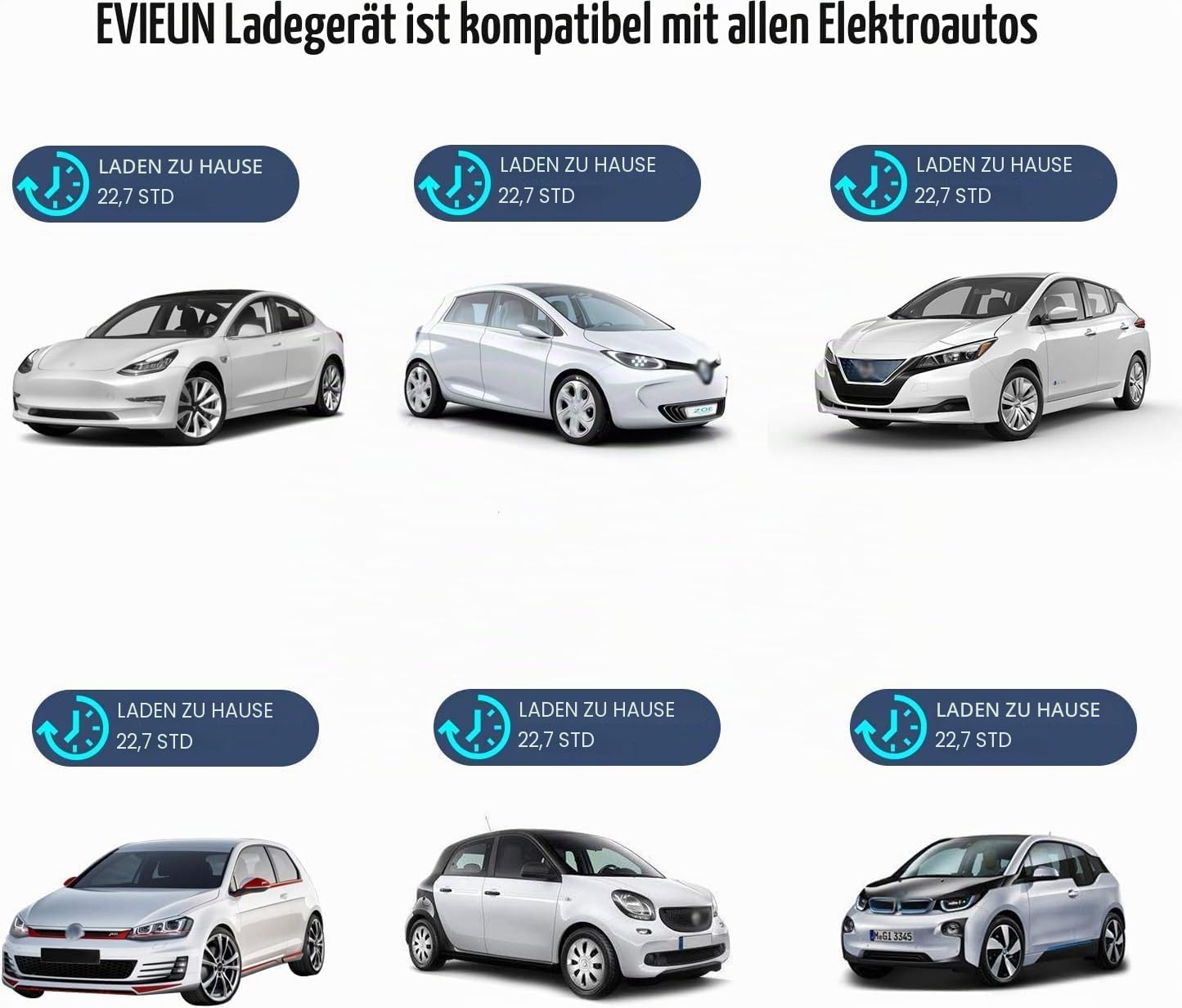 Thumbnail 5 de EVIEUN EV Ladekabel für Elektrofahrzeuge – Tragbares 2-Phasen EVSE Ladegerät mit 3,8 kW und IEC 62196-2 Typ 2 Kompatibilität