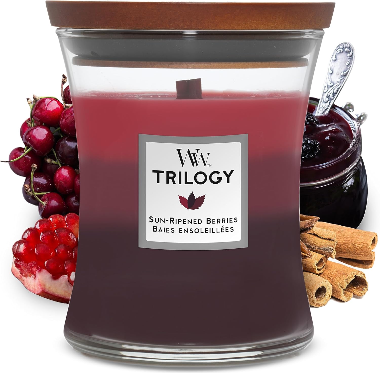 Thumbnail 6 de WoodWick Bougie parfumée | Bougie sablier moyenne – Cerise griotte