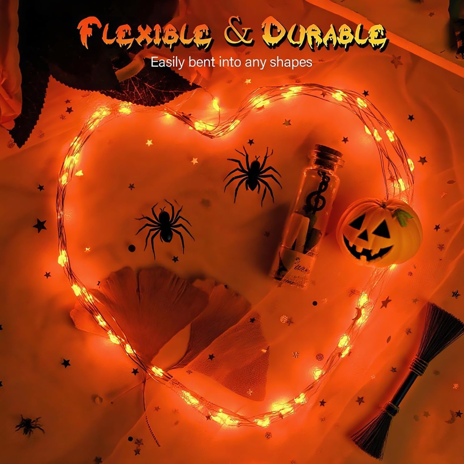 Thumbnail 1 de Tasodin LEDDC00221 Orange LED String Lights, 16.4 ft Battery-Powered