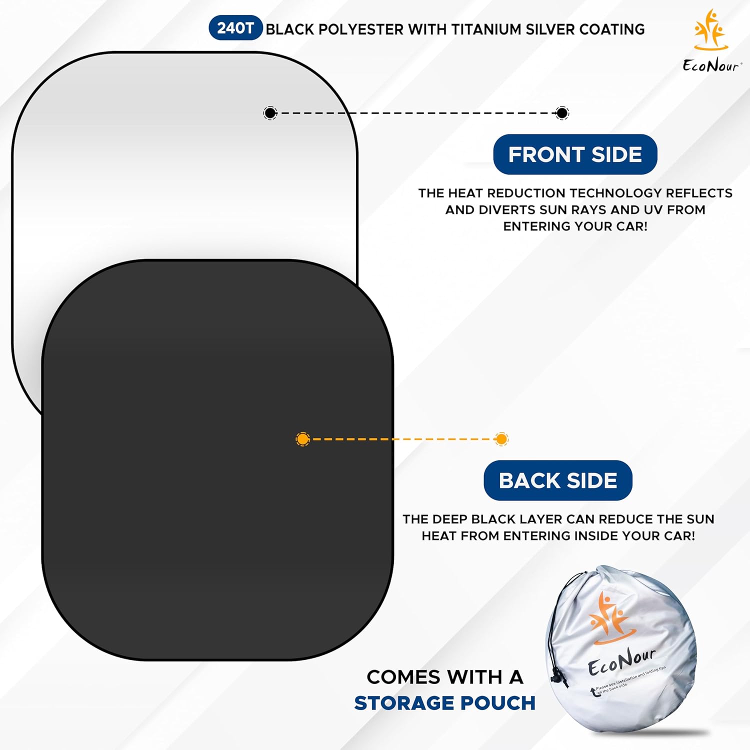 Thumbnail 6 de EcoNour 2 Piece Foldable Car Windshield Sun Shade