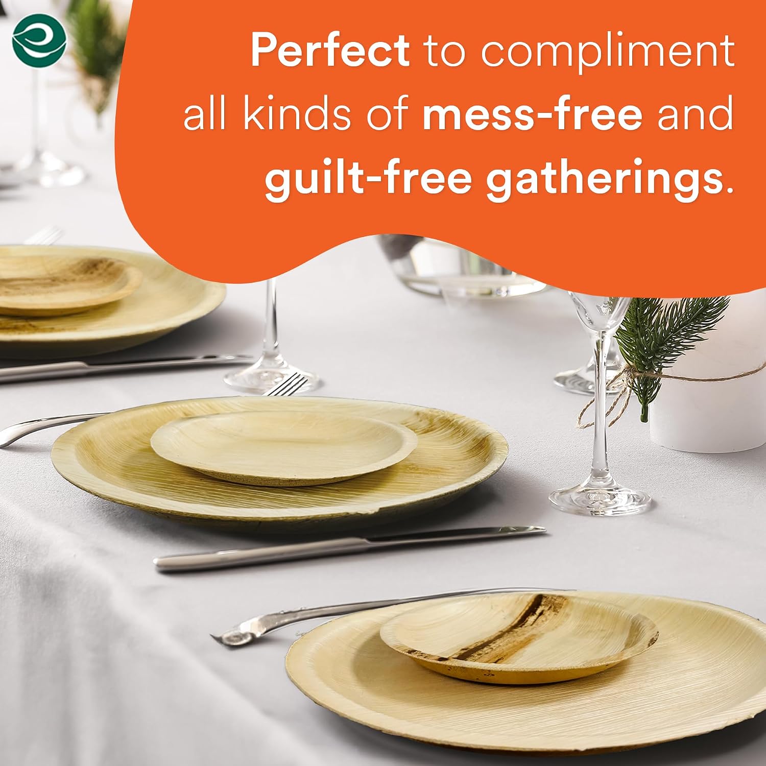 Detalle 2 de ECO SOUL palm leaf plates 10 inch round