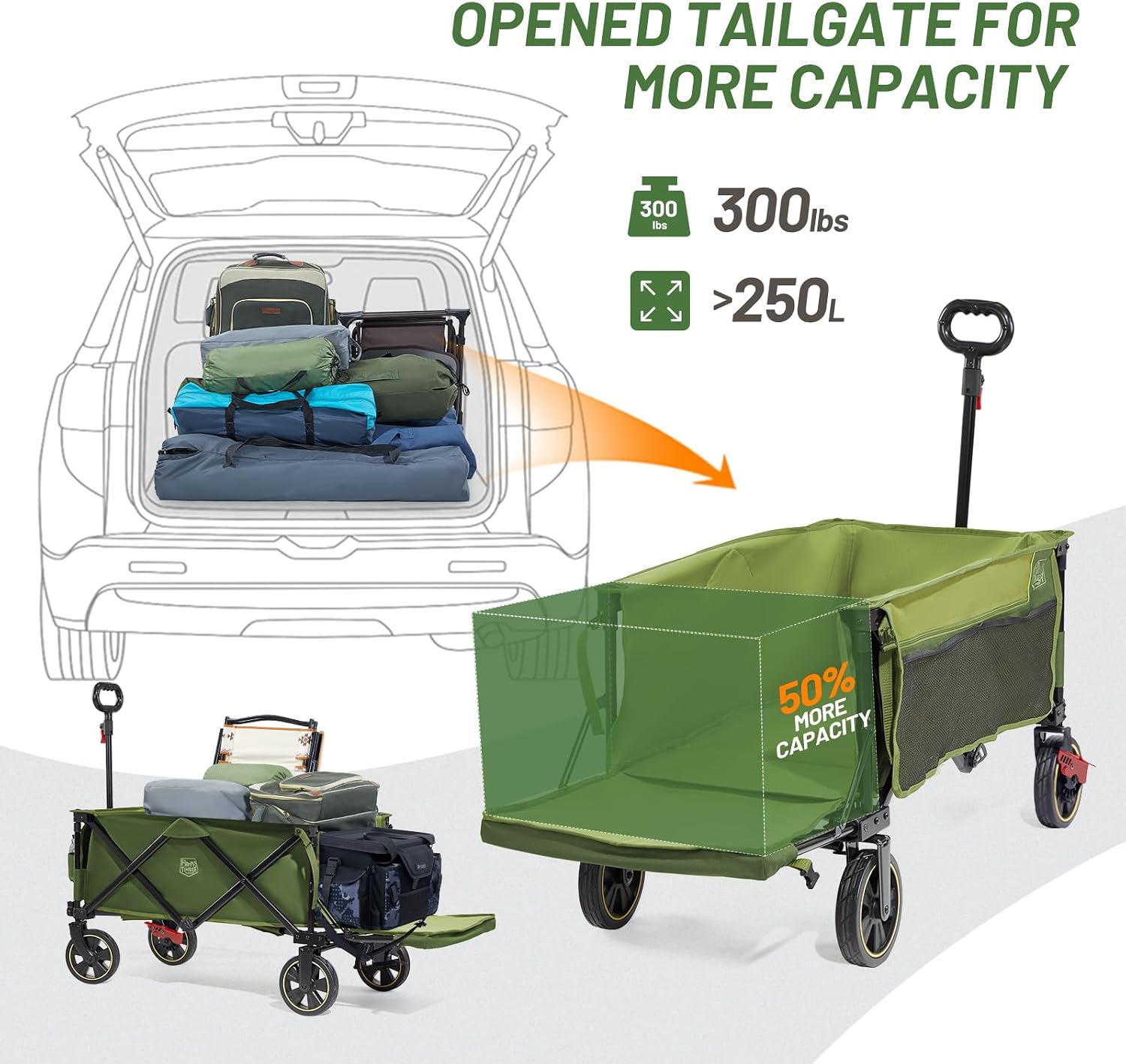 Thumbnail 4 de Timber Ridge Folding Wagon 49-inch