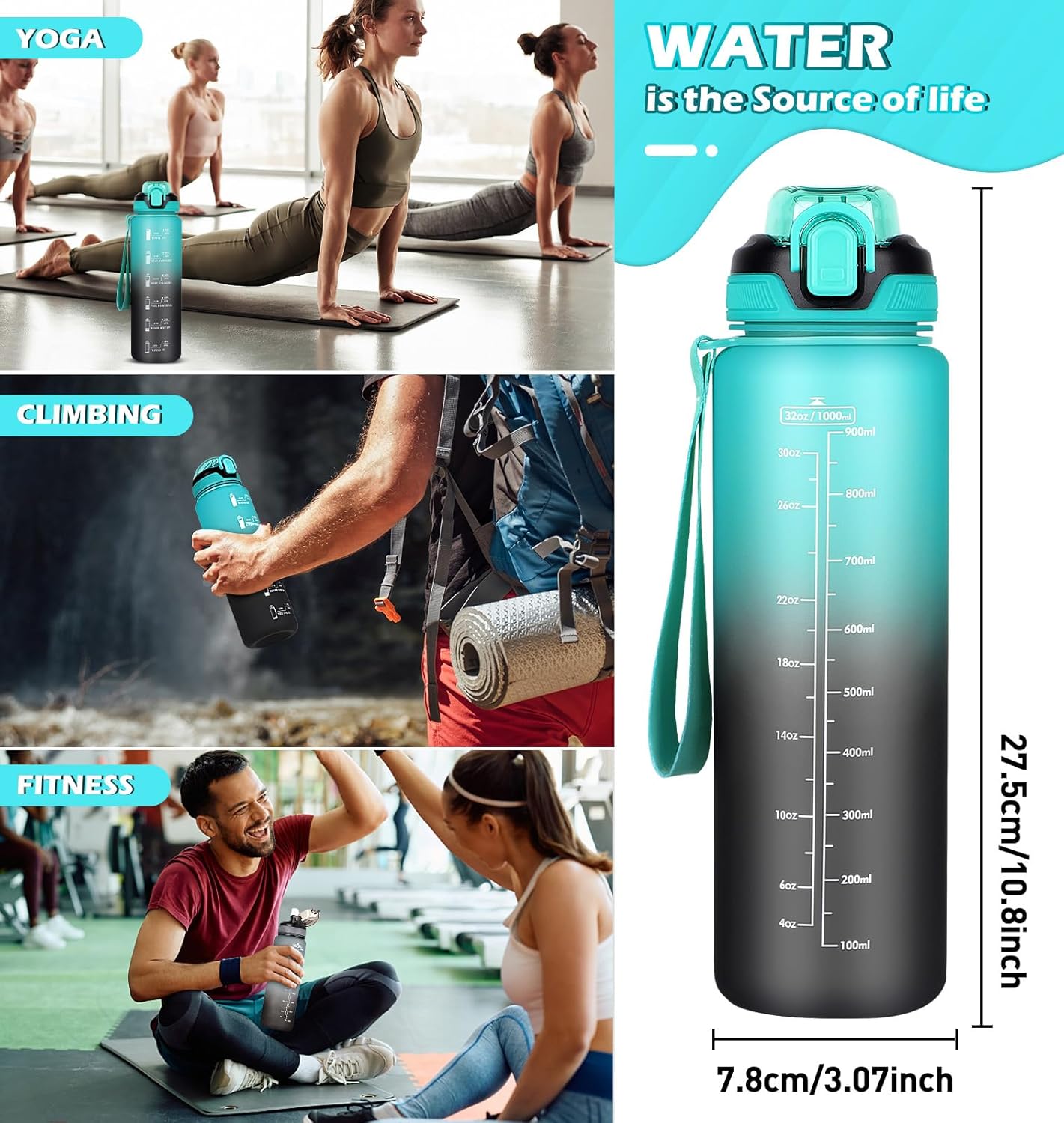 Thumbnail 5 de CodiCile 1L sports water bottle with straw 🚰