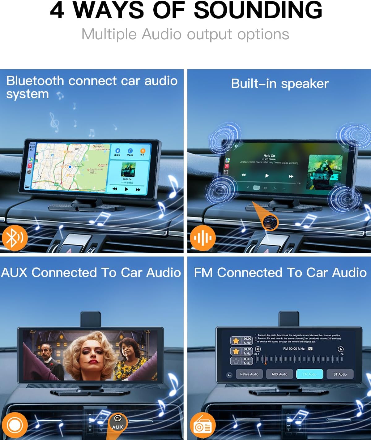 Thumbnail 5 de 10.26" Wireless CarPlay Touchscreen 4K Dash Cam