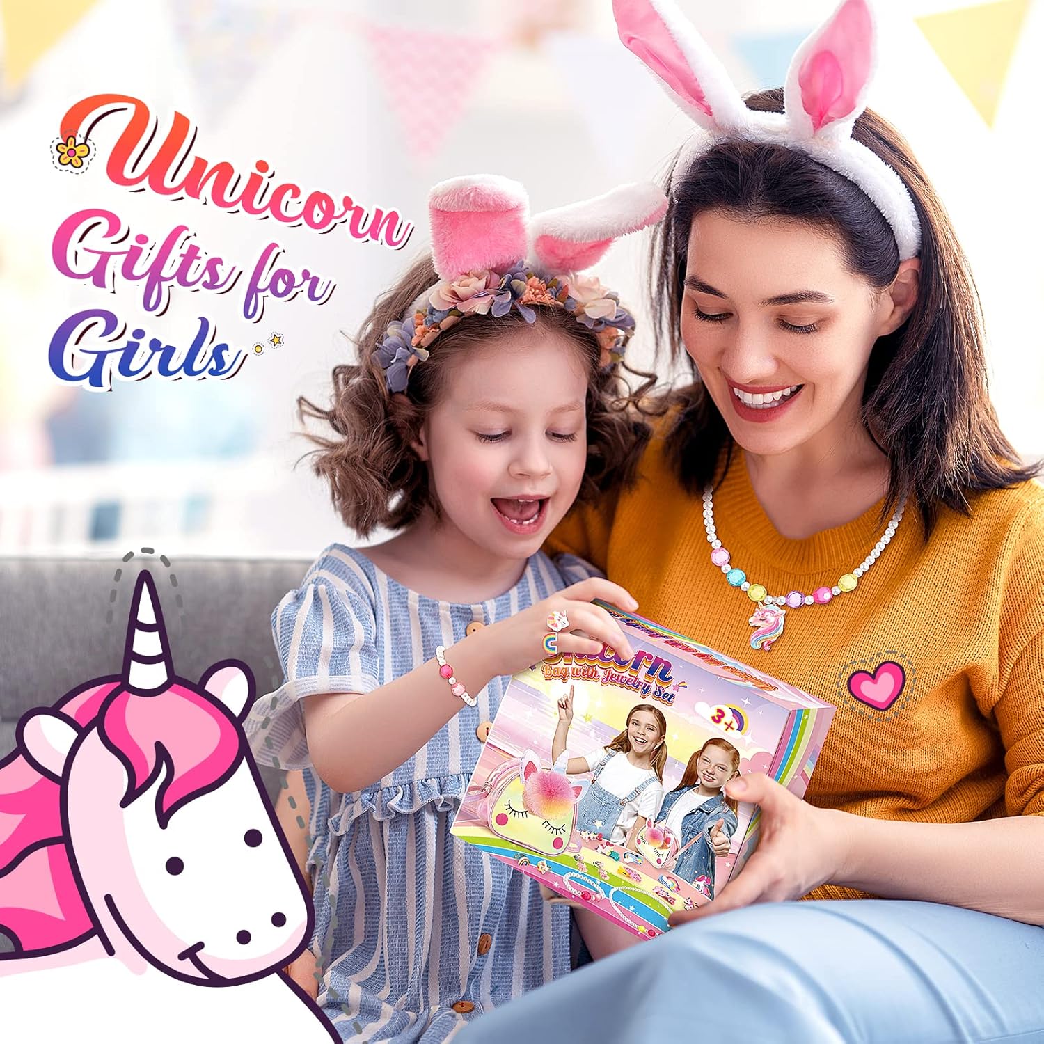 Thumbnail 6 de Qukir unicorn kids jewellery set with crossbody unicorn bag (ages 2–12)