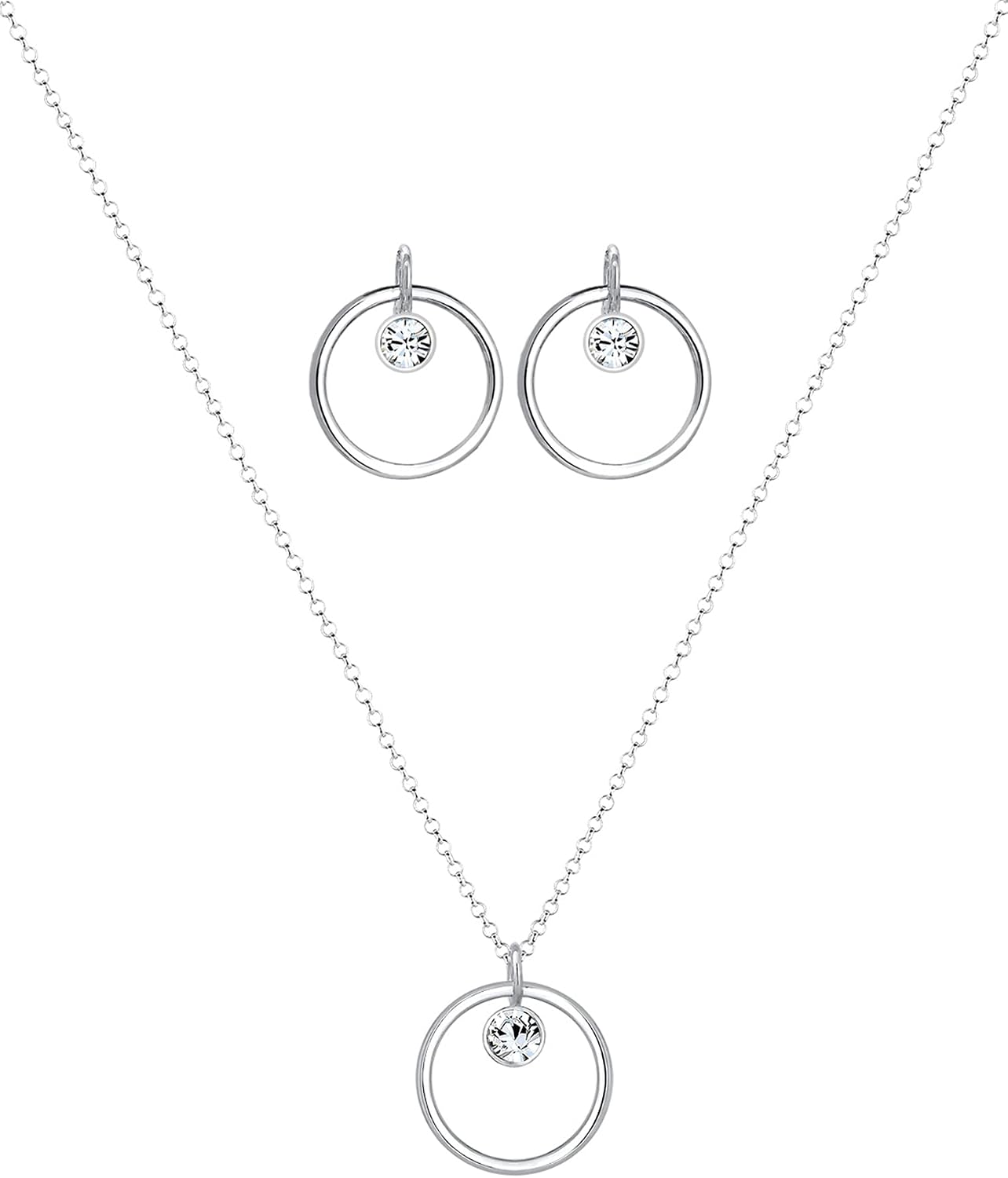 Detalle 2 de Elli Damen Schmuckset Kreis Cut Out Kristalle