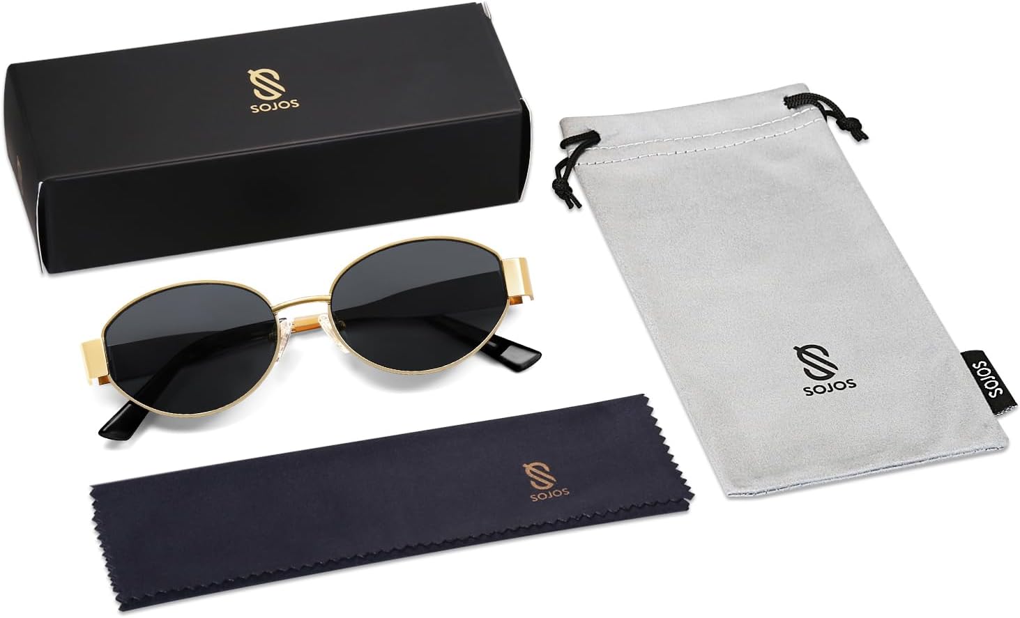 Thumbnail 5 de SOJOS Retro Sonnenbrille SJ1217 – Ovales Metalldesign UV400 für Damen und Herren