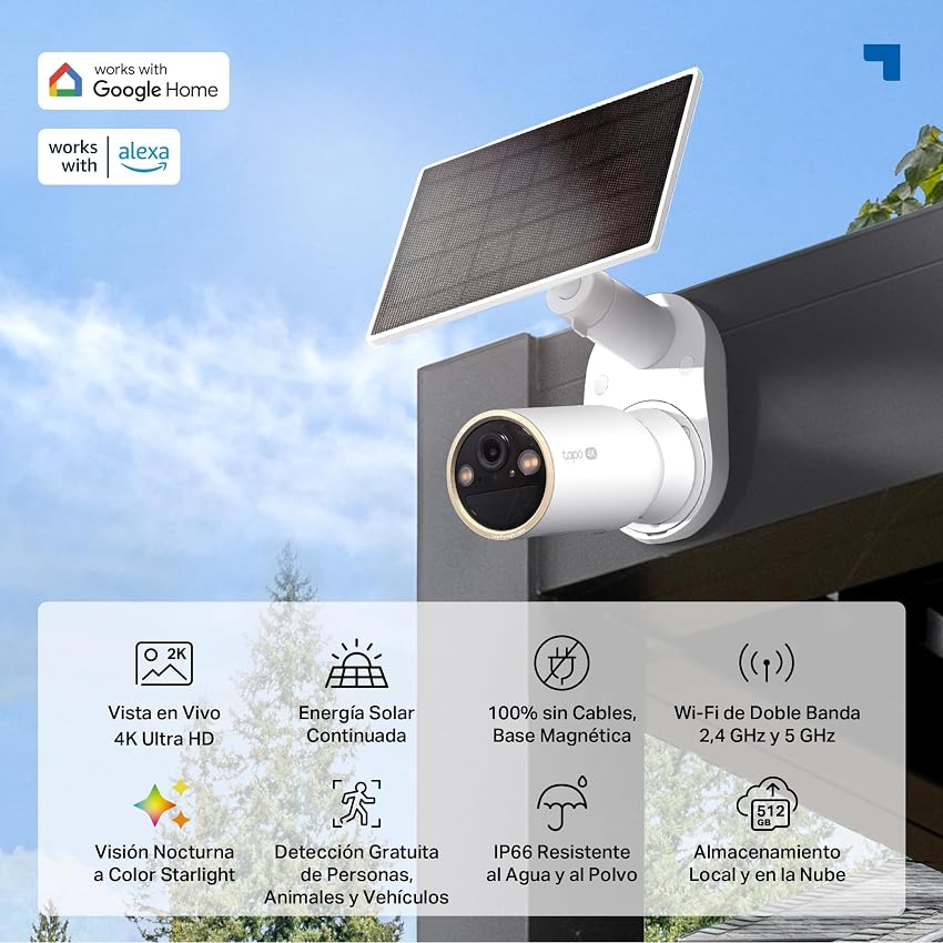Detalle 1 de Tapo C460 Cámara Solar 4K WiFi con Visión Nocturna 🌙