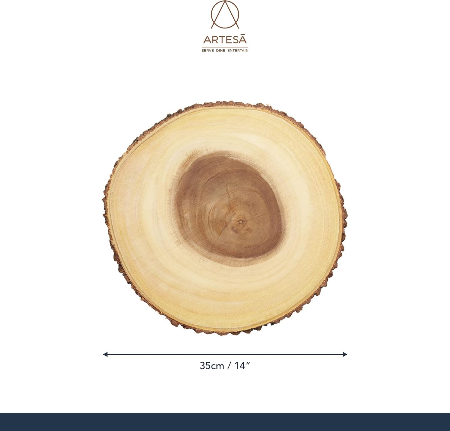 Thumbnail 2 de Artesà houten serveerplank van acaciahout met schorsrand, bruin, 35 cm