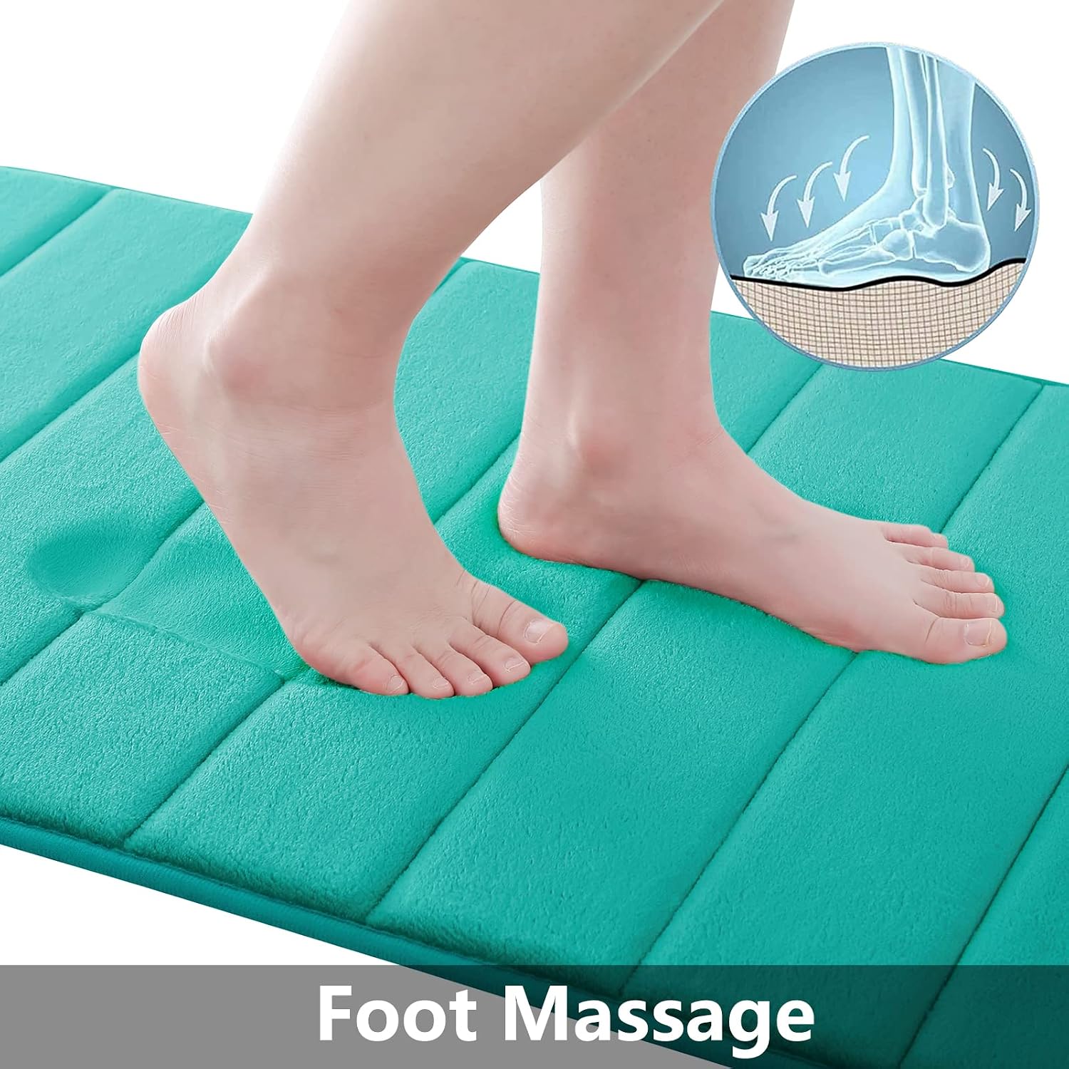 Detalle de Buganda Memory Foam Bath Mat 24"×16" bath rug