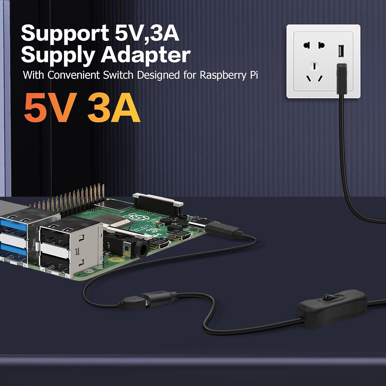 Detalle de YACSEJAO USB-Verlängerungskabel mit EIN/Aus-Schalter 90°-Winkel, 1,5 m – USB 2.0