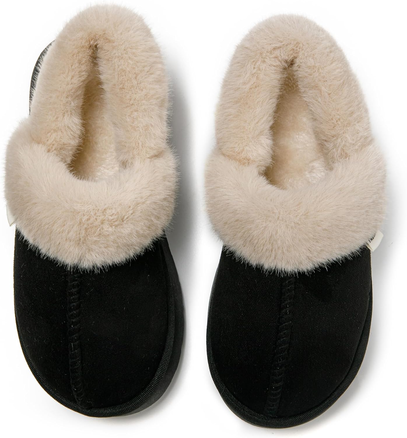 Detalle 1 de JOMIX winterpantoffels voor dames met suède, kunstbont en hielriem