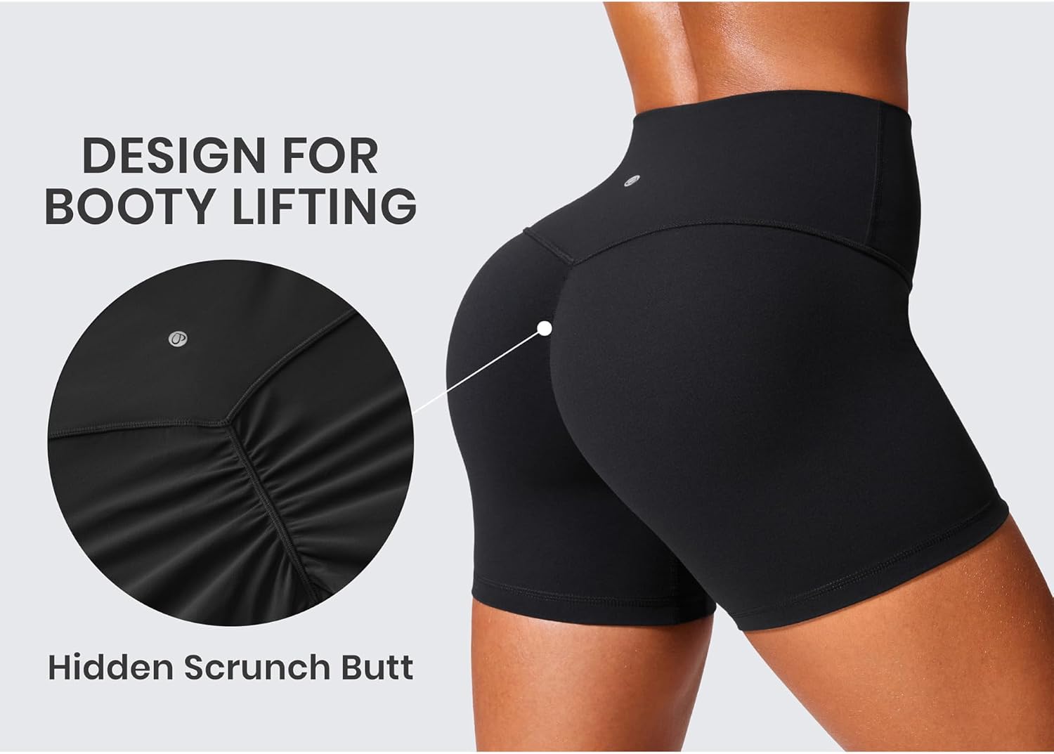 Detalle de Pantaloncini yoga CRZ YOGA Donna Butterlift con sollevamento del sedere, vita alta senza cucitura frontale