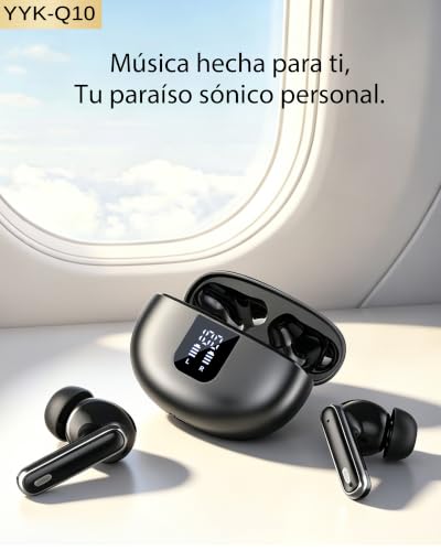 Detalle de EUQQ Auriculares Inalámbricos Bluetooth 6.1 con 6 micrófonos y 36 h de autonomía