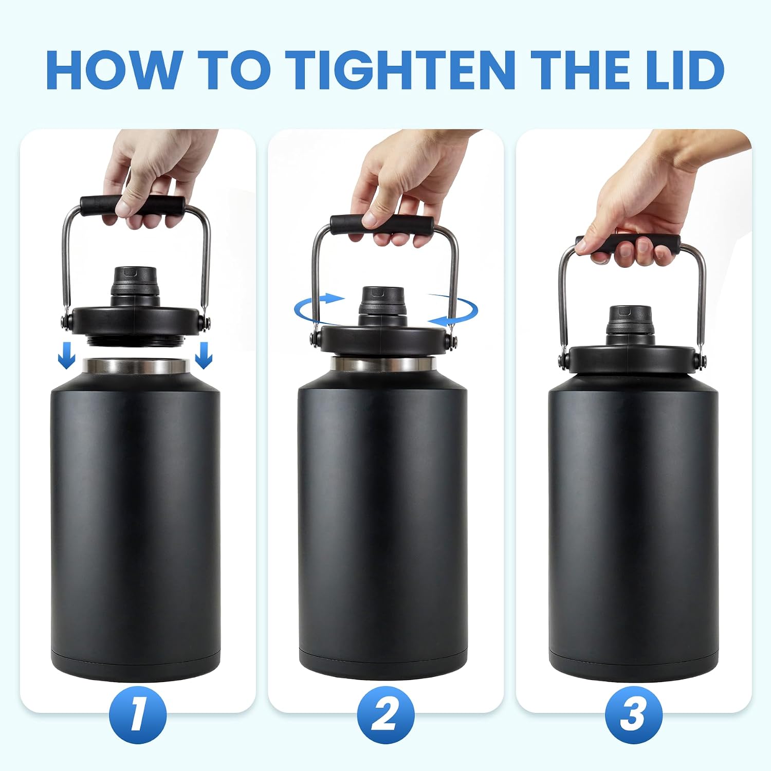 Thumbnail 3 de Set of 2 1-Gallon Insulated Water Bottle