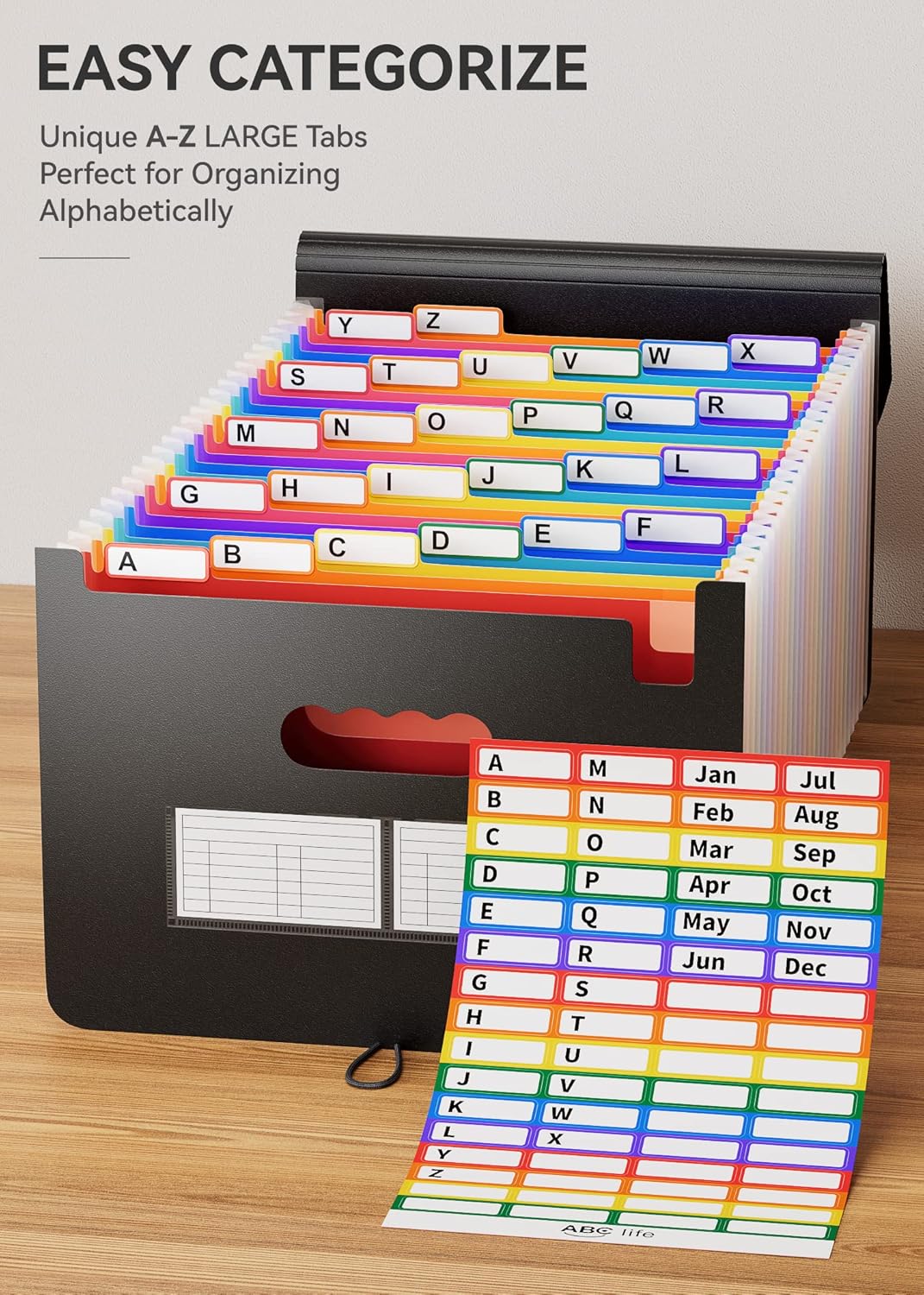 Thumbnail 3 de ABC life Expanding File Folder – 26-pocket A4 accordion document organiser for home, office and school