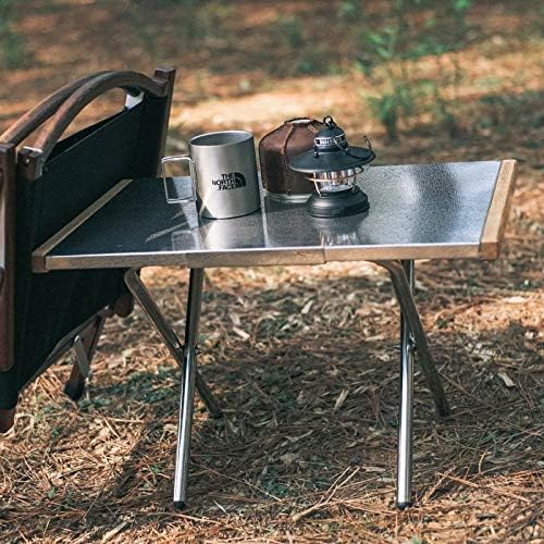 Detalle de キャンピングムーン T-370-1T 焚き火テーブル ステンレス製・エンボス加工・収納ケース付き