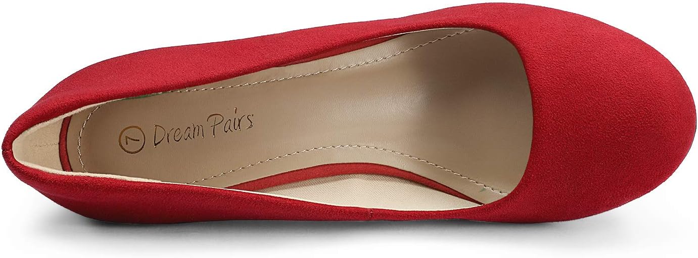 Detalle de DREAM PAIRS Women's Kitten Heel Pumps, 2.5-Inch Heel, Round Toe, Slip-On