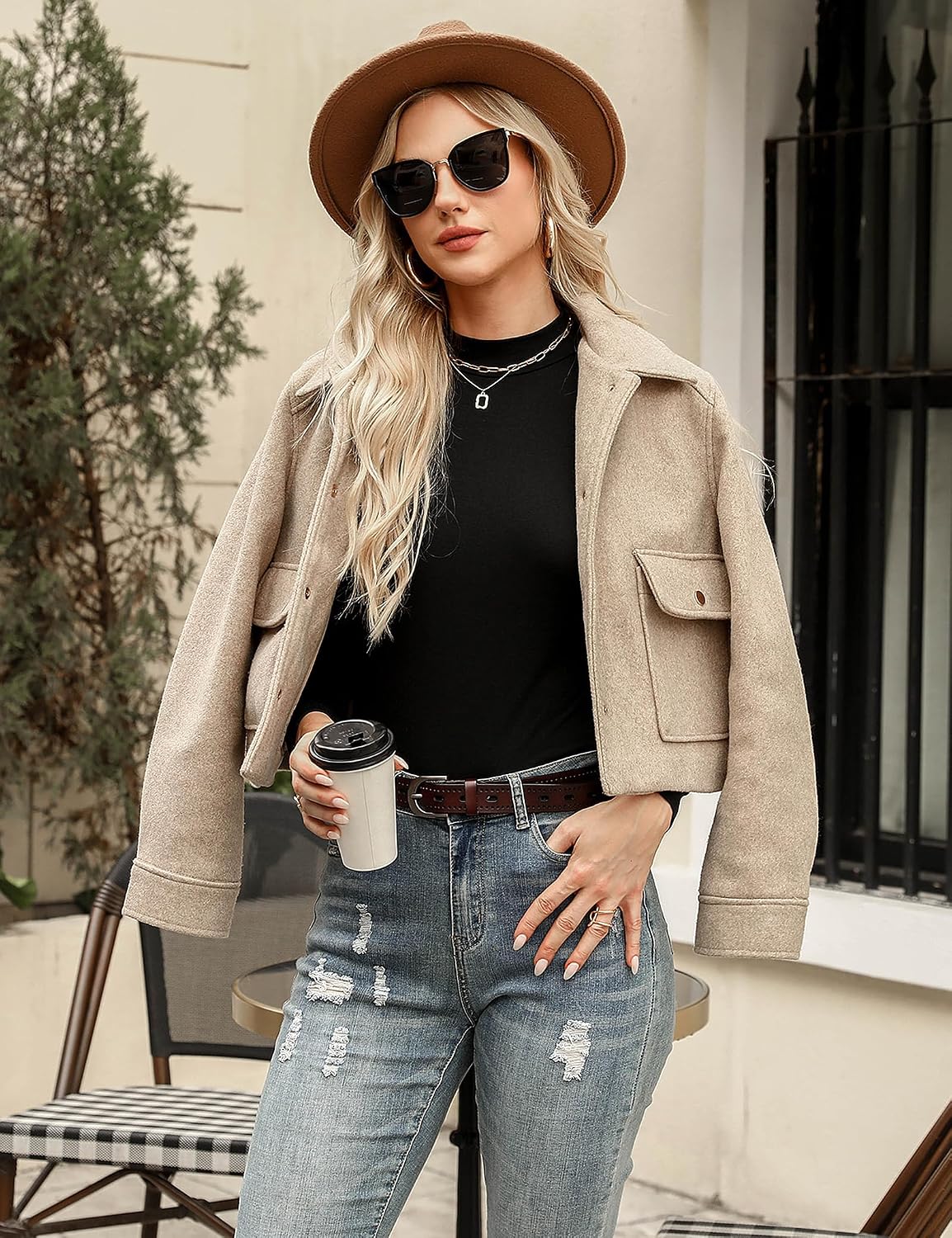 Detalle 2 de Langarmshirt mit Stehkragen 1 Slip Fit S-XXL