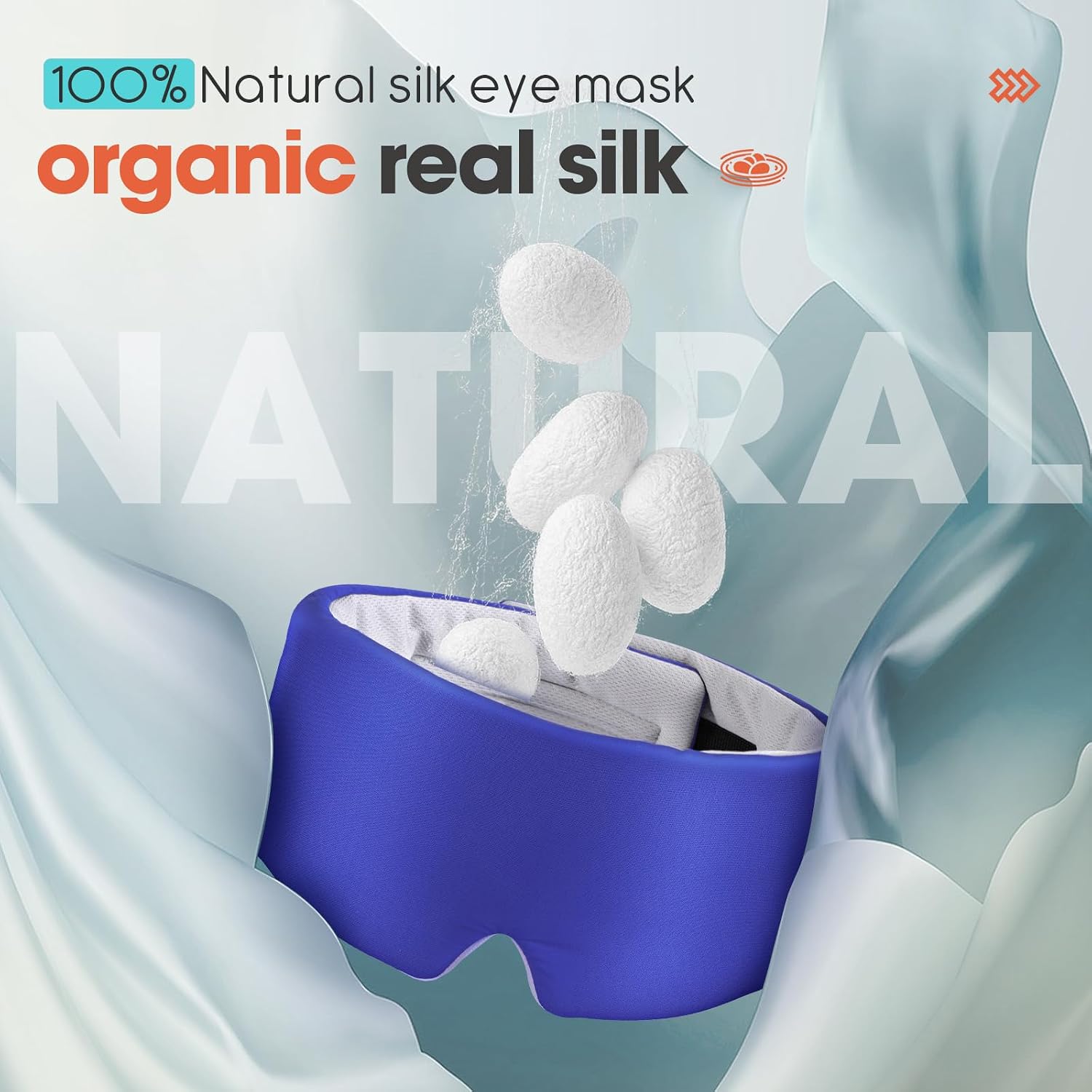 Detalle de MUSICOZY Sleep Headphones: Ice Silk Sleep Mask with Bluetooth 5.4 for Side Sleepers