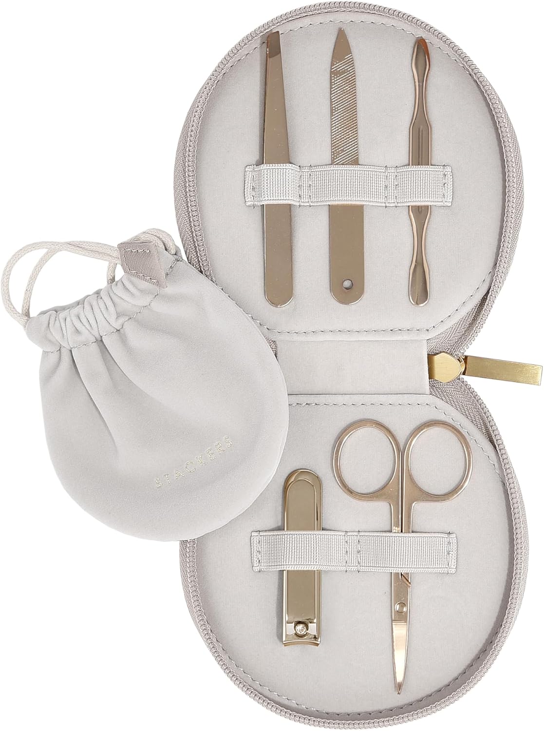Detalle de Stackers Green Men's Manicure Set – 5-Piece, On-The-Go Grooming