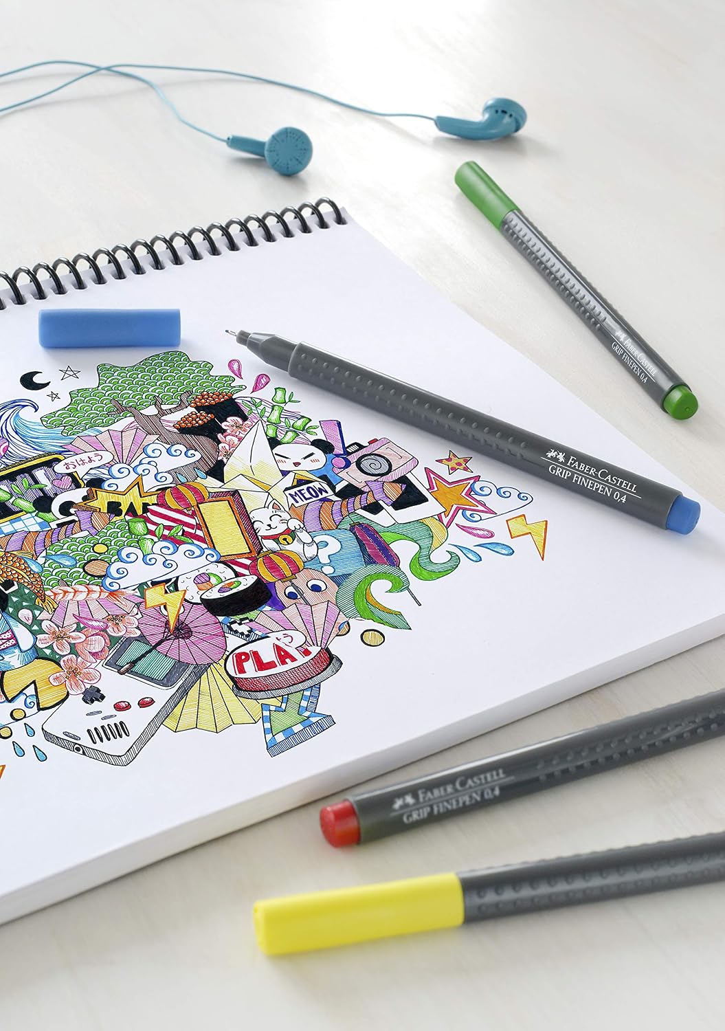 Thumbnail 6 de Faber-Castell Grip F151610 fineliners, 10-pack med 0,4 mm spets och greppzon