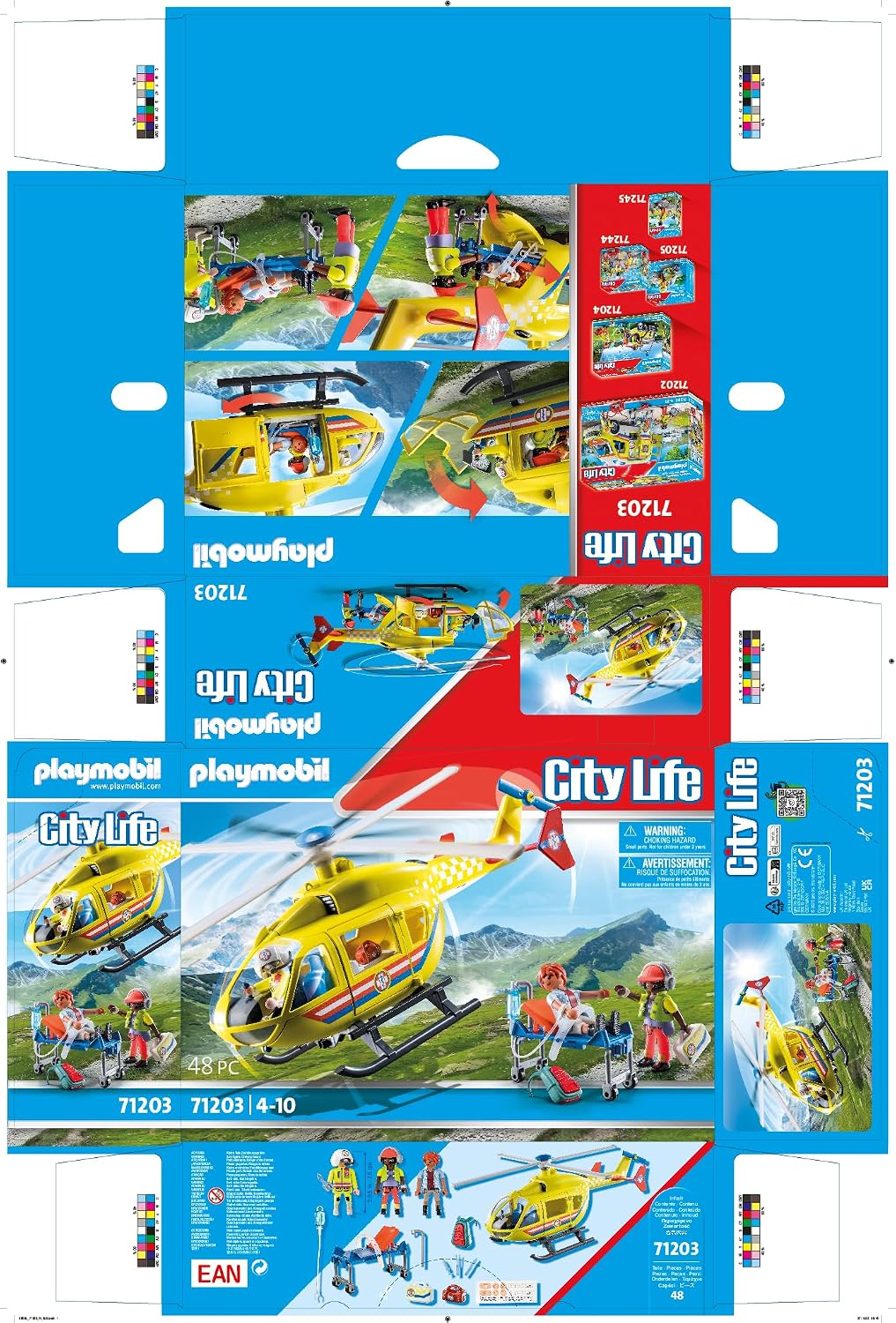 Detalle de PLAYMOBIL City Life Rettungshelikopter 71203 – realistischer Rettungseinsatz in Miniaturformat