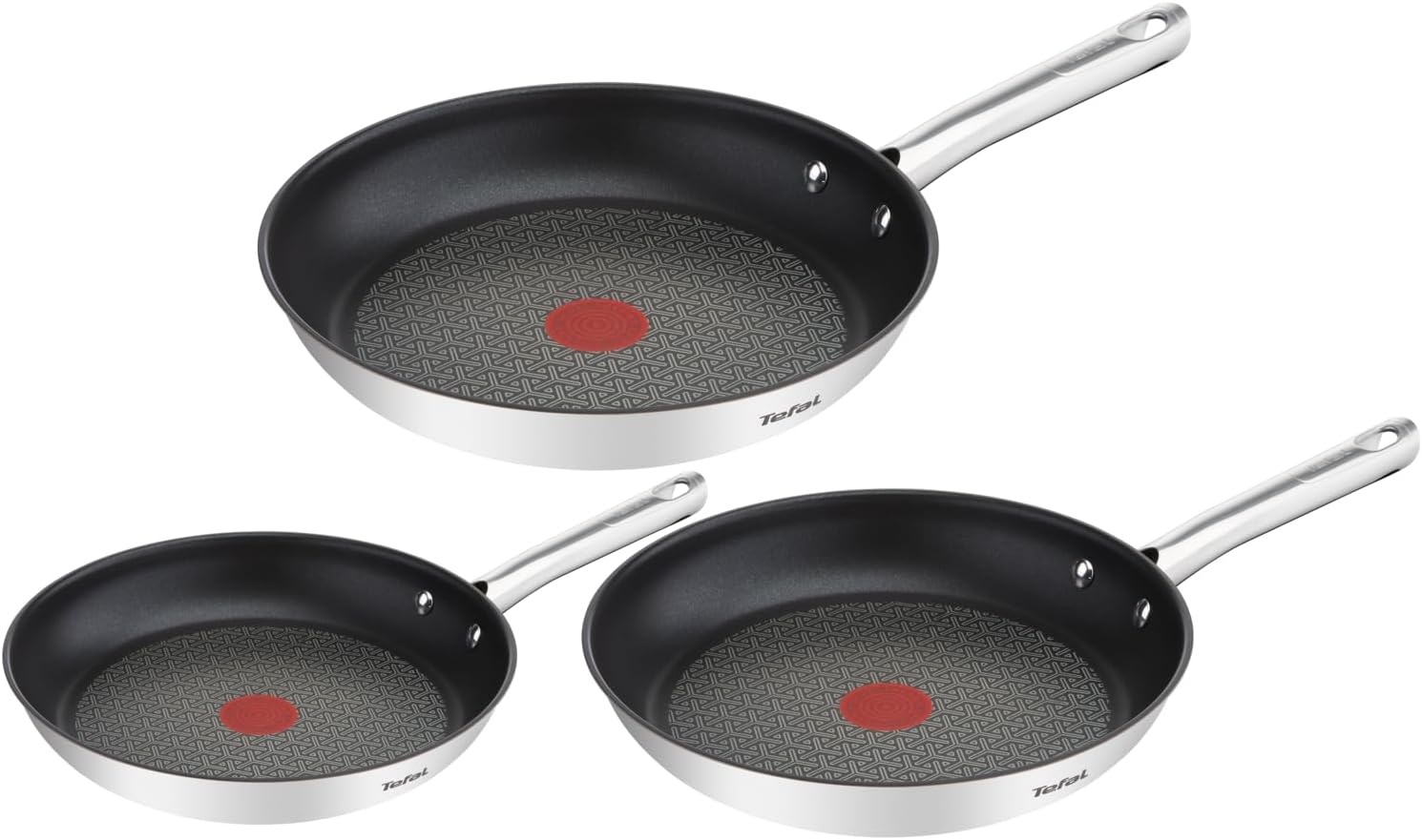 Tefal Duetto 3-teiliges Pfannenset 20, 24 und 28 cm – mit Thermo-Signal und induktionsgeeignet