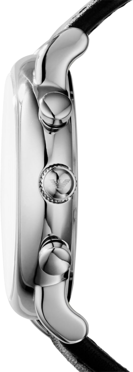 Thumbnail 2 de Emporio Armani Herrenchronograph 46 mm – Edelstahlgehäuse, silbernes Zifferblatt, Armbänder in Leder oder Silikon