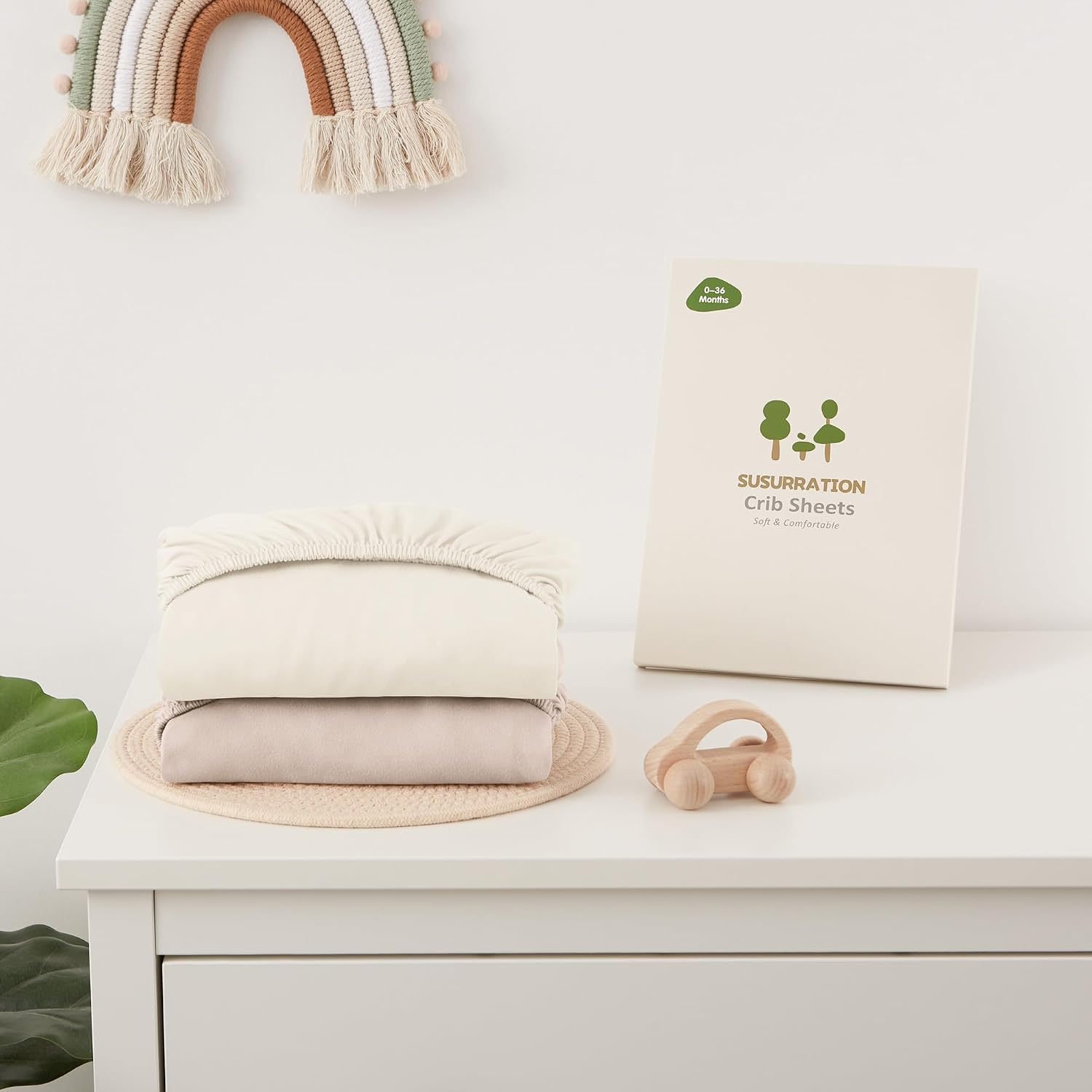 Thumbnail 6 de Susurration Next to Me Crib Sheets 120x60cm (2 Pack) – Breathable Microfibre Fitted Sheets in Sand Beige