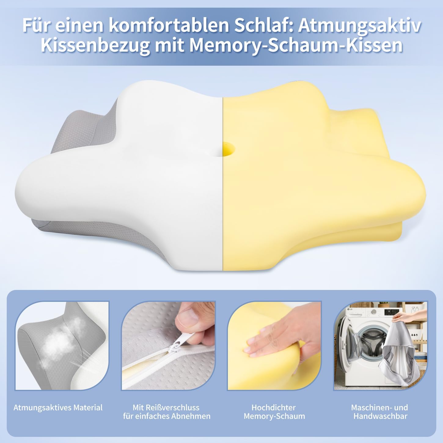 Thumbnail 4 de Missleep Nackenstützkissen – Ergonomisches Kontur-Kissen mit zwei Höhen