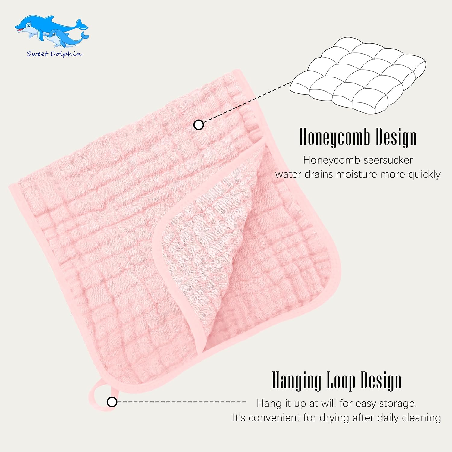 Thumbnail 6 de SWEET DOLPHIN Muslin Burp Cloths, 100% Cotton