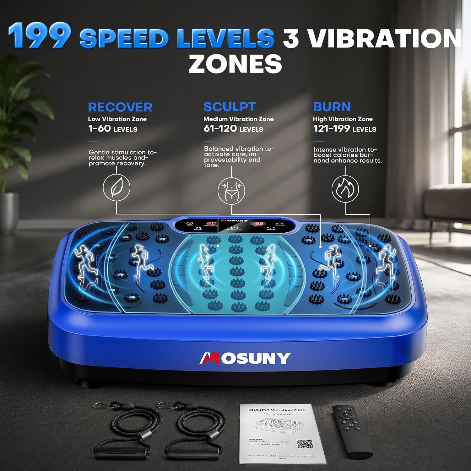 Thumbnail 6 de MOSUNY JTF017A Vibration Plate with 199 Speeds, 7 Modes and Speaker