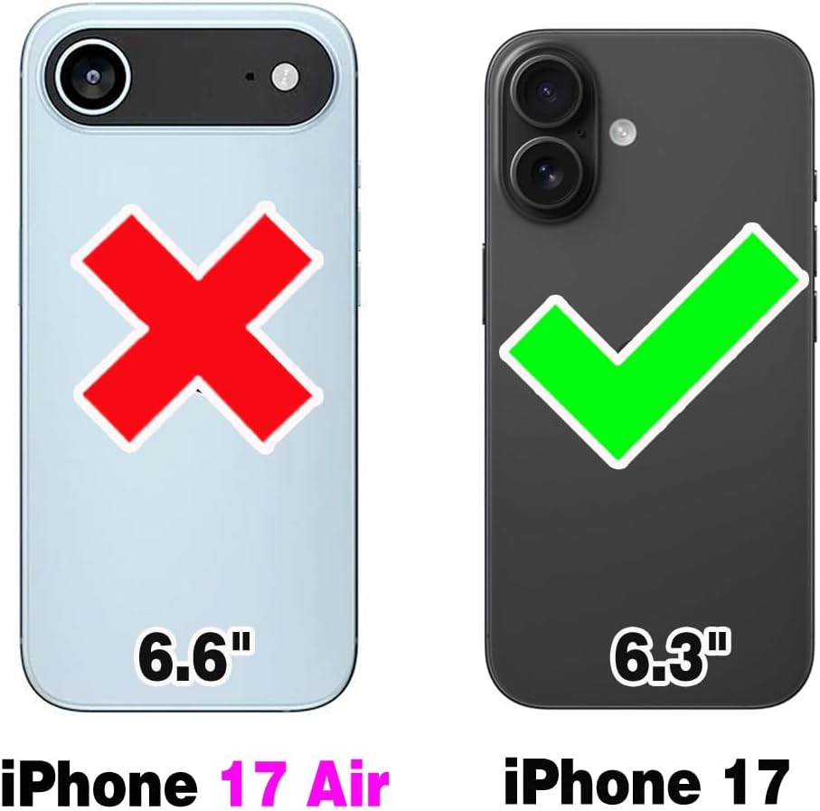 Thumbnail 1 de Asuwish iPhone 17 6.3 inch Wallet Case with Tempered Glass Screen Protector and Detachable Straps