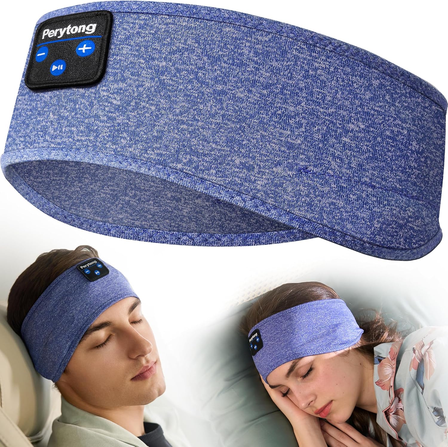 Detalle de Schlafkopfhörer mit Bluetooth von Perytong (Schlafhelm/Schlafmaske/Kopfbügel, waschbar, für Seitenschläfer)