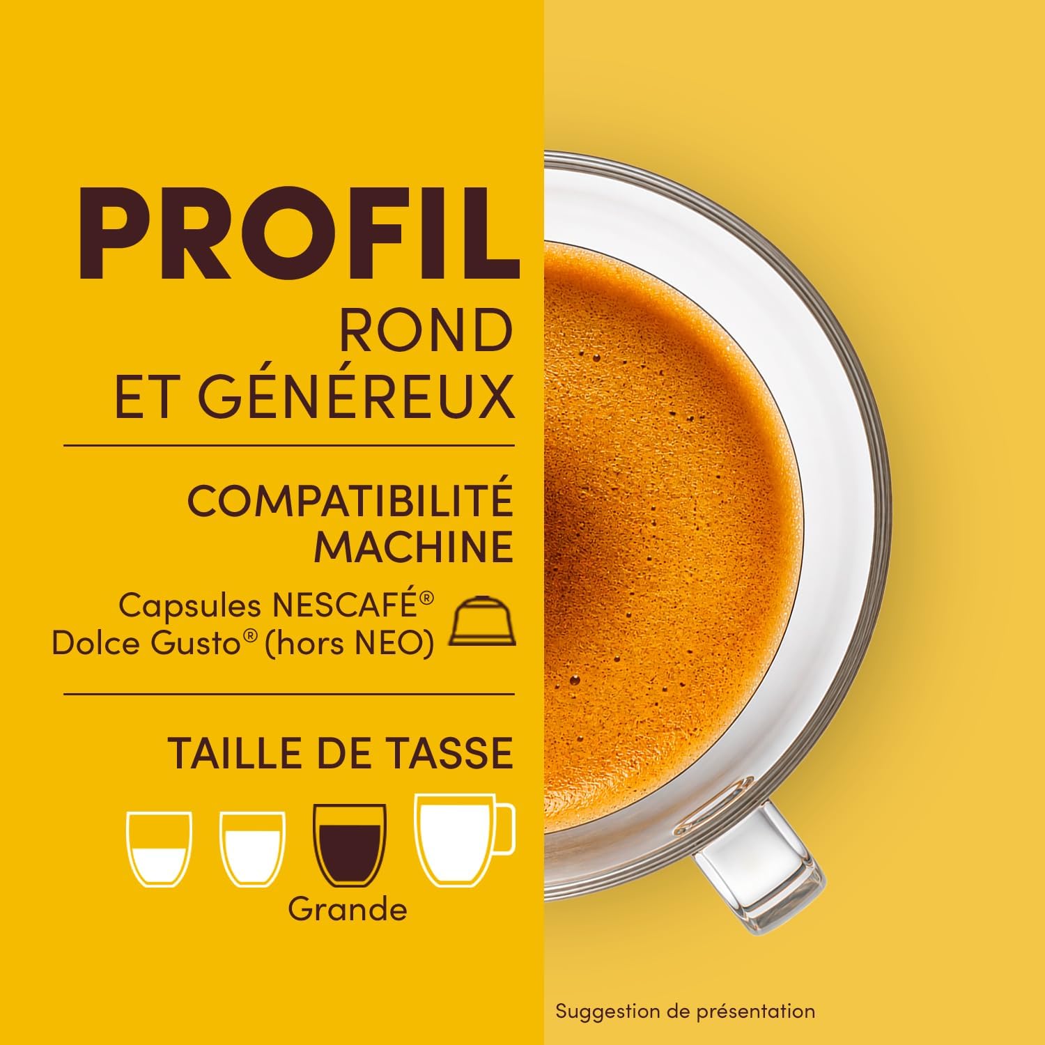 Detalle de NESCAFÉ Dolce Gusto Grande – Café Capsule Intensité 5 – Arabica & Robusta – 90 capsules (3 boîtes x 30)