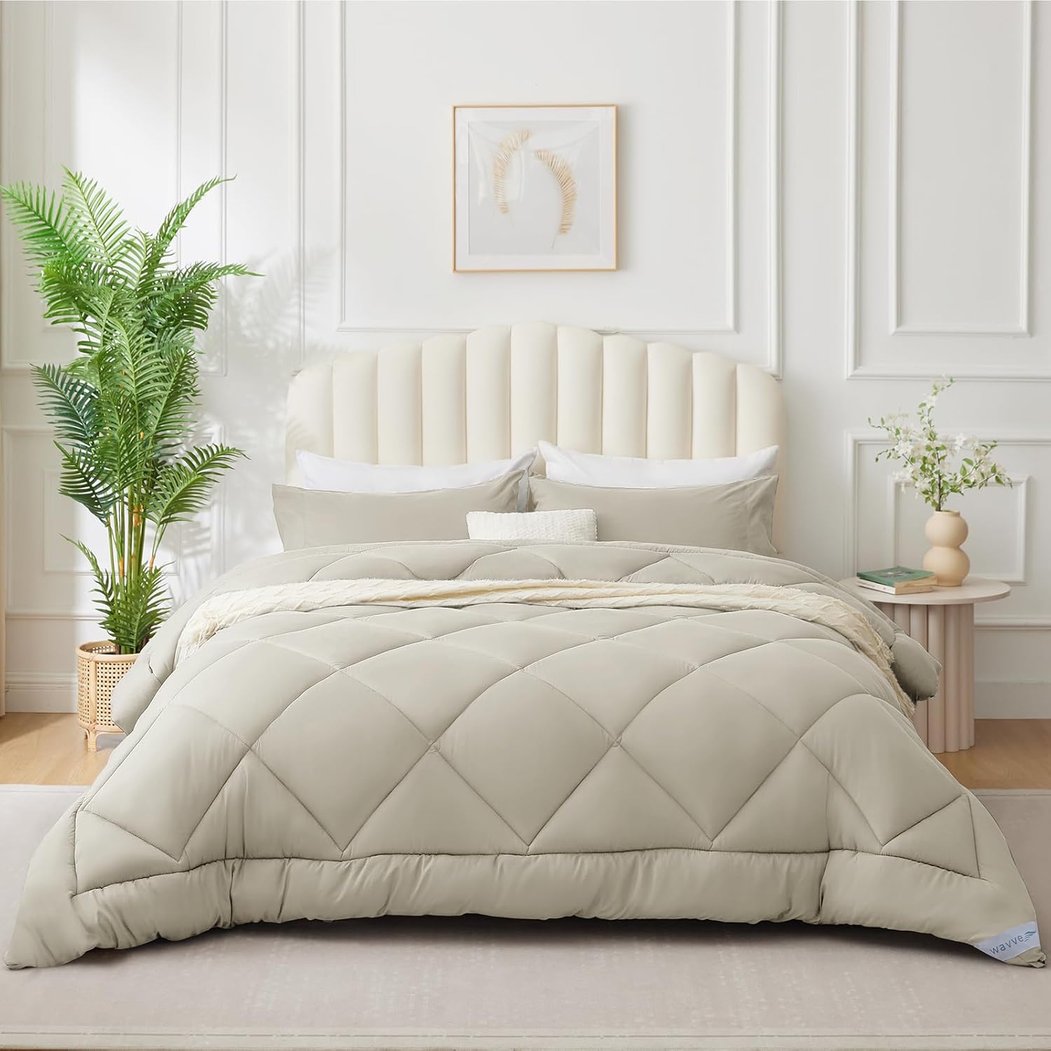 Thumbnail 2 de WAVVE Bettdecke 200x200 Ganzjahresdecke – 4 Jahreszeiten, Mikrofaser 300gsm, Beige