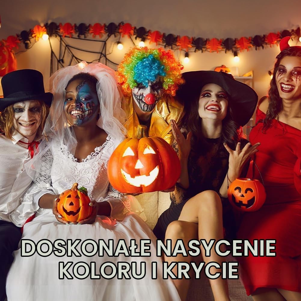 Detalle 2 de AOOWU 4567060 farby do makijażu na Halloween, 6 kolorów, 10 g