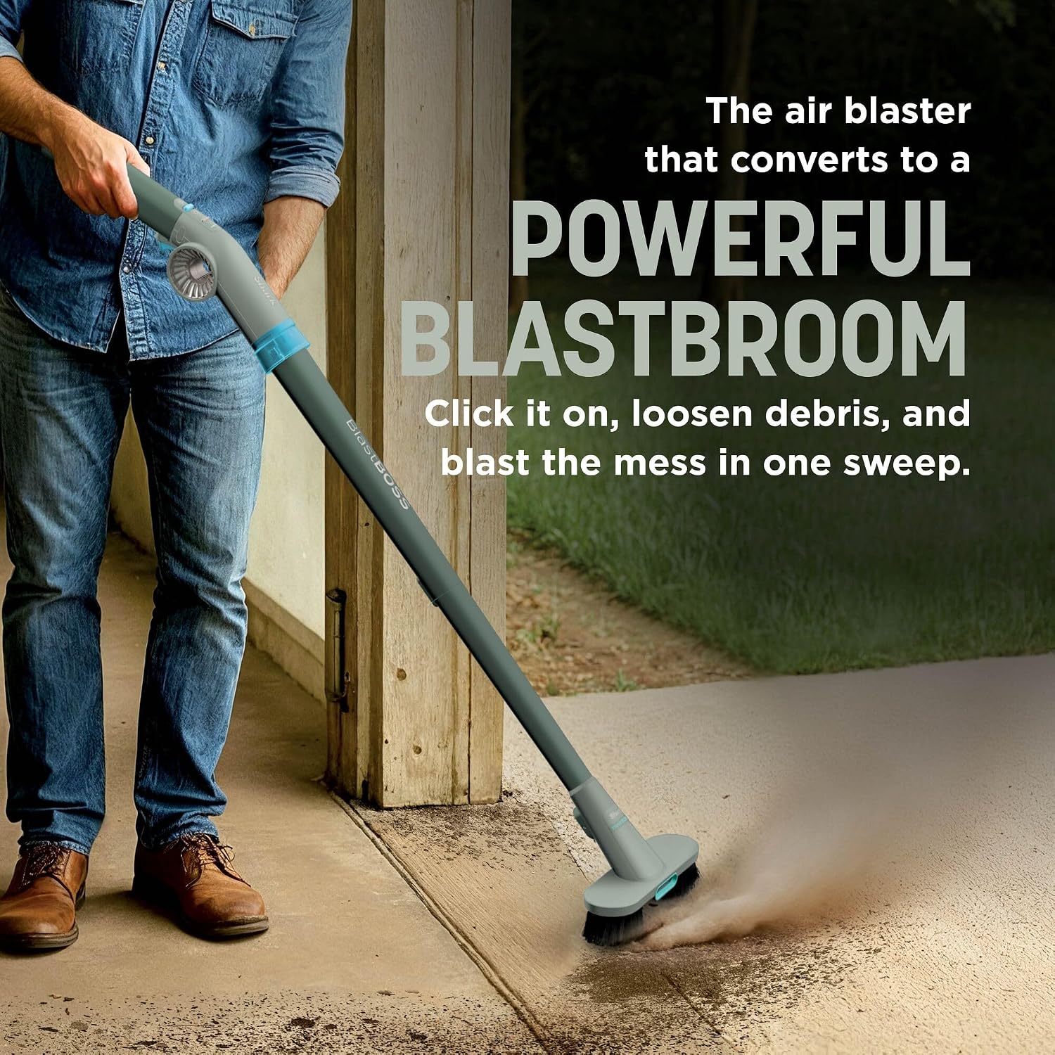 Detalle de Shark BlastBoss All-in-One Cordless Air Blasting System With BlastBroom – AB2111UKGN