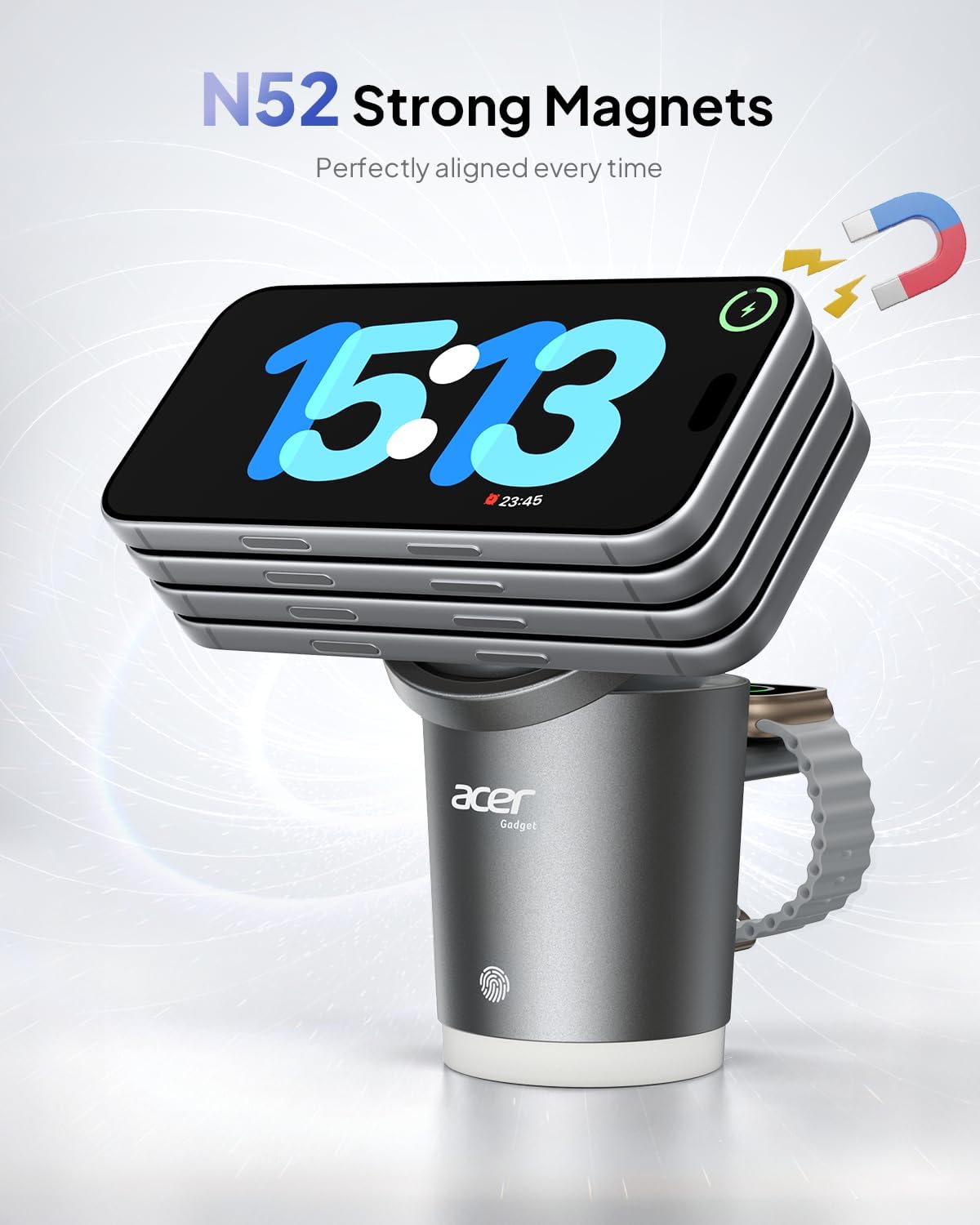 Detalle de Acer 3-in-1 Wireless Charging Station, 25W