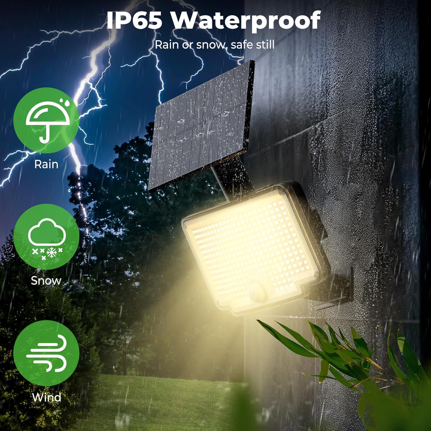 Thumbnail 4 de nipify Warmweiß Solarlampen für Außen mit Bewegungsmelder und 318 LEDs (3 Modi, IP65)